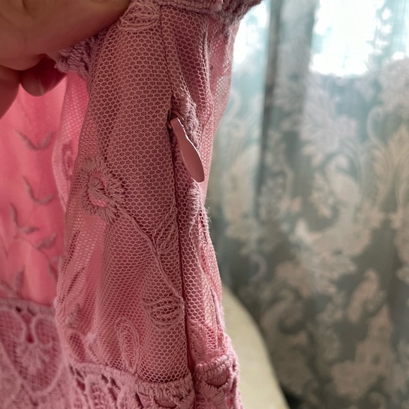 Sundance pink crochet tulle sleeveless dress - Picture 8 of 14